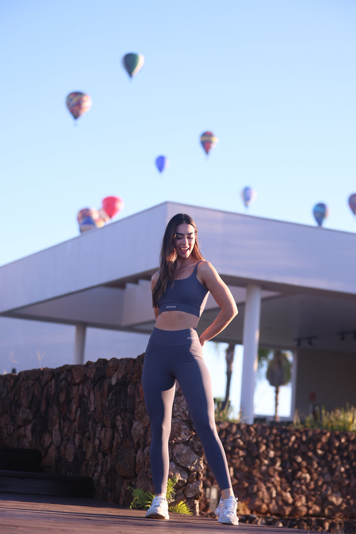 Calça Legging Flow Fit Feminina  Athleta Cinza Chumbo
