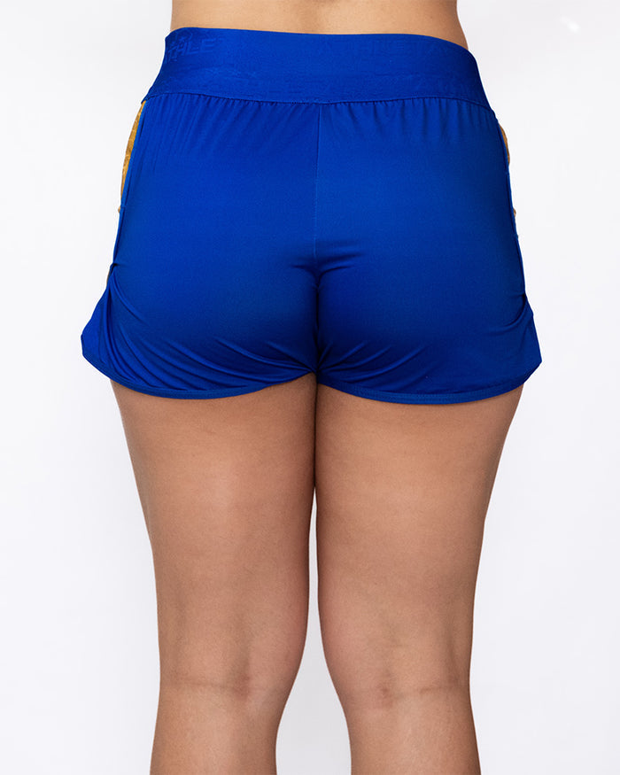 Calção Athleta SS25 Futevôlei Fem - Blue White Gold