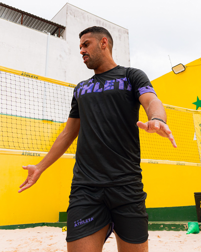 Calção Masculino Athleta SS25 Comfort - Black Purple