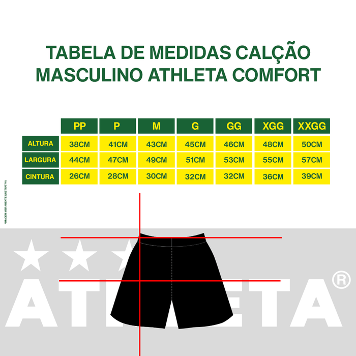 Calção Masculino Athleta SS25 Comfort - White Gold