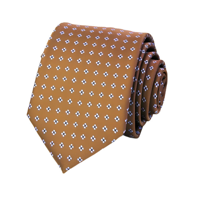 Camel geometric pattern tie