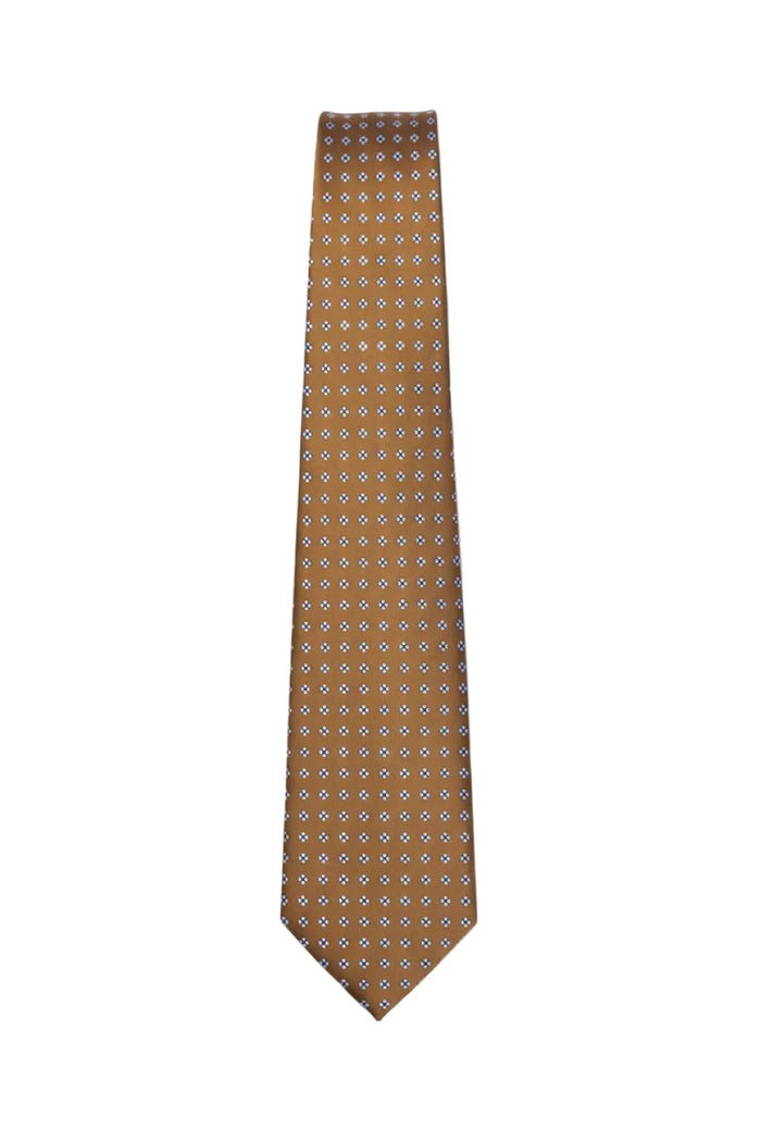 Camel geometric pattern tie