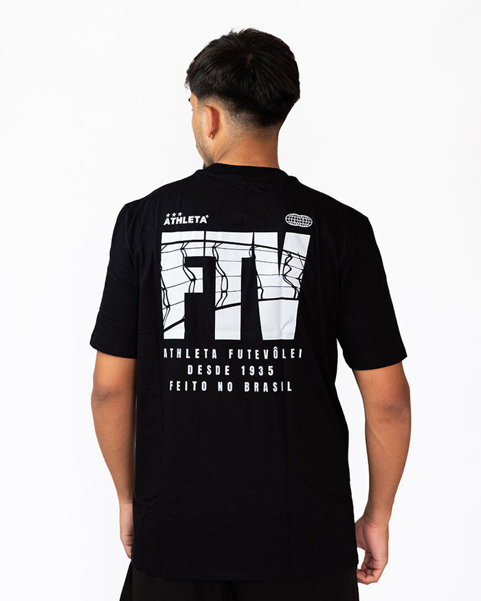 Camisa Athleta 90 Casual Futevôlei FTV Preta ATL004