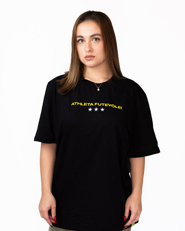 Camisa Athleta 90 Casual Futevôlei Warning Shark Attack Amarelo ATL010