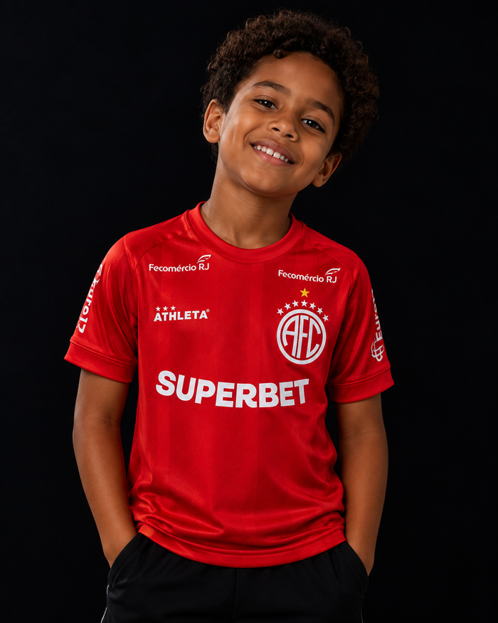 Camisa Infantil Oficial de Jogo America Vermelha 2024