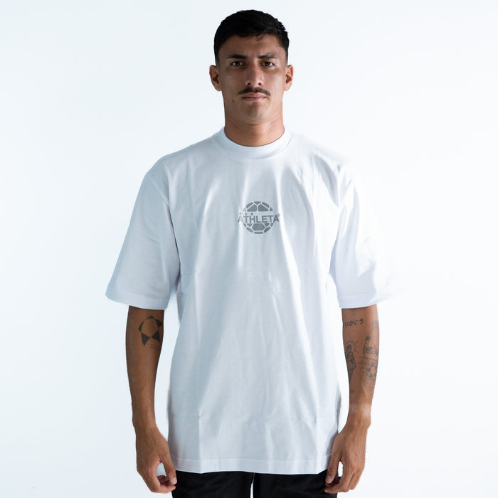 Camiseta Athleta Casual Oversized Black and White 2025- Branca Logo bolinha
