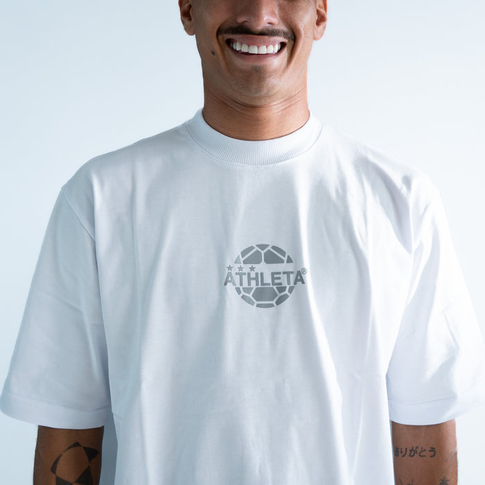 Camiseta Athleta Casual Oversized Black and White 2025- Branca Logo bolinha