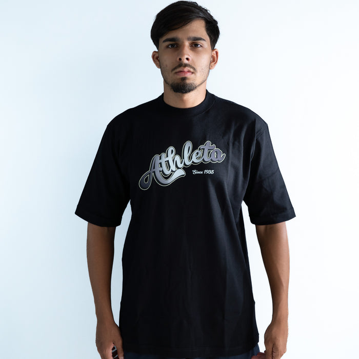 Camiseta Athleta Casual Oversized Black and White 2025- Preta College