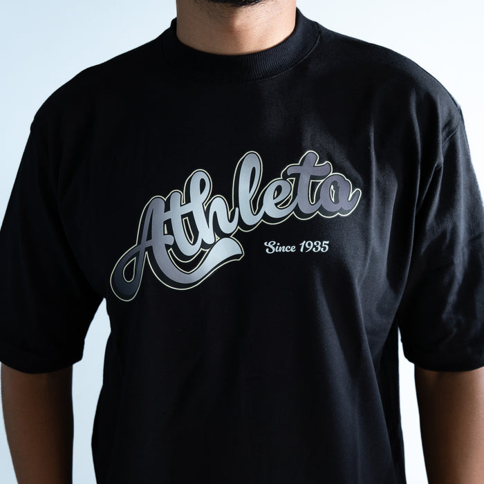 Camiseta Athleta Casual Oversized Black and White 2025- Preta College