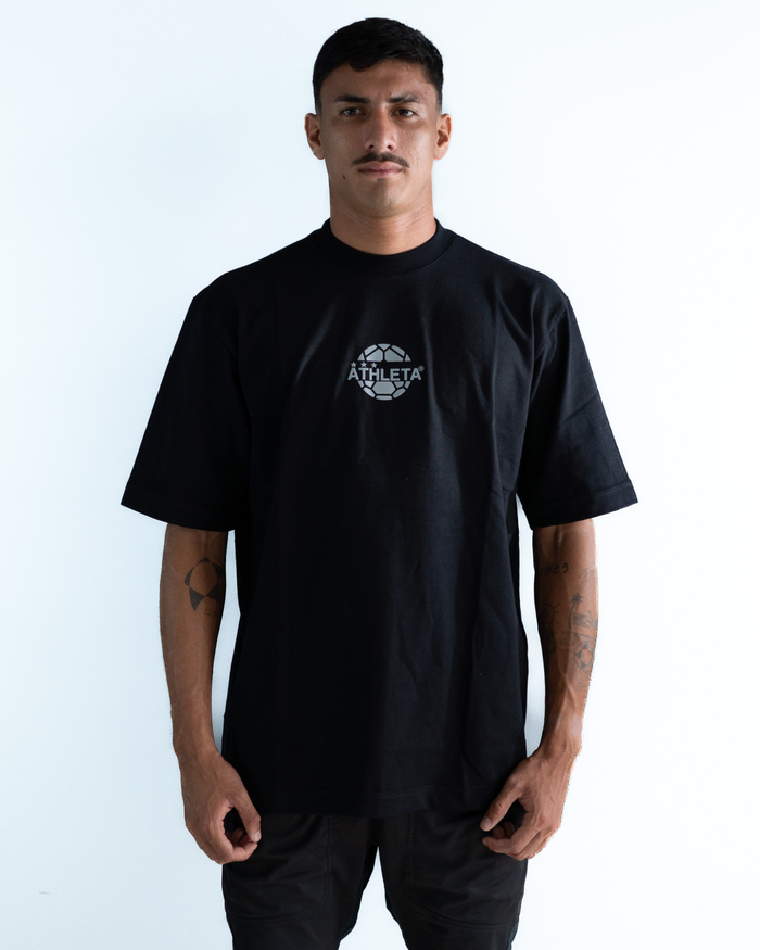 Camiseta Athleta Casual Oversized Black and White 2025- Preta Logo bolinha