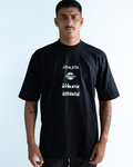 Camiseta Athleta Casual Oversized Black and White 2025- Preta Logos