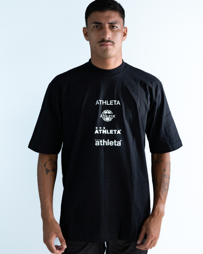 Camiseta Athleta Casual Oversized Black and White 2025- Preta Logos
