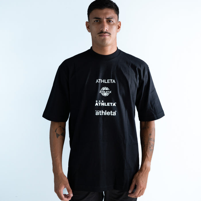 Camiseta Athleta Casual Oversized Black and White 2025- Preta Logos