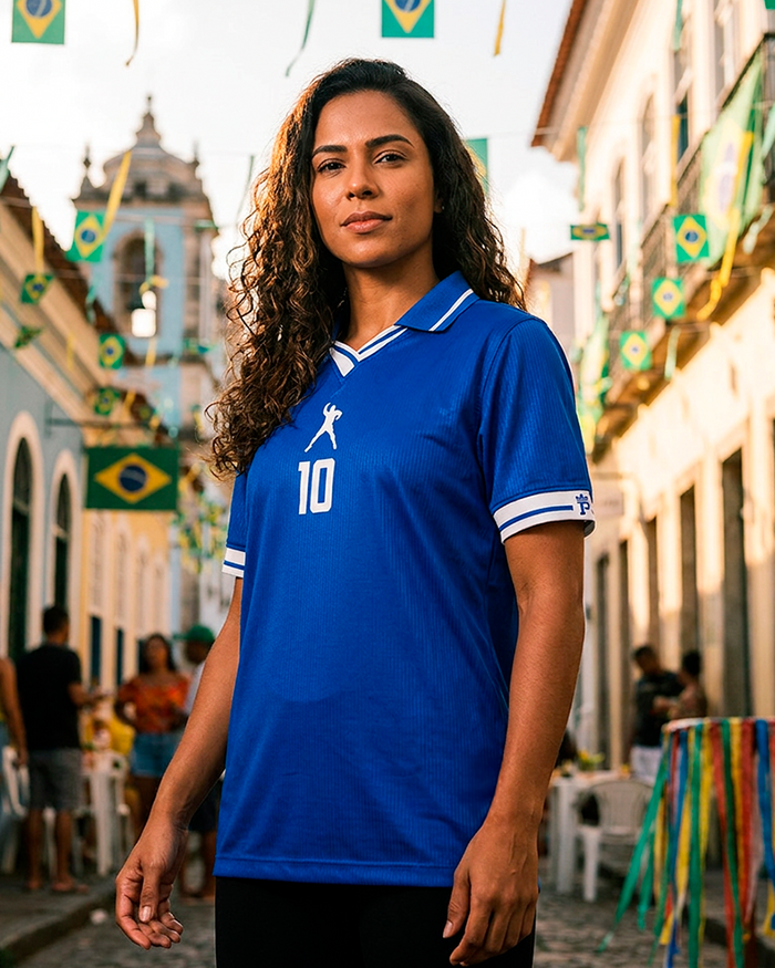 Camiseta Brasil Pelé 10 | Casual Azul