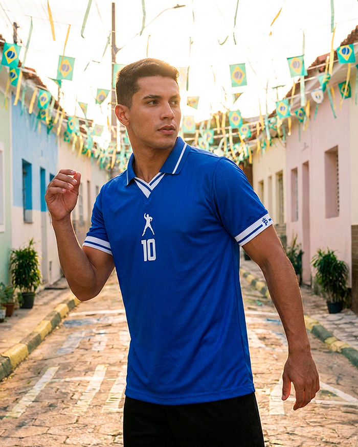 Camiseta Brasil Pelé 10 | Casual Azul