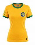 Camiseta Feminina Retro Athleta Pelé 1970 - Amarela