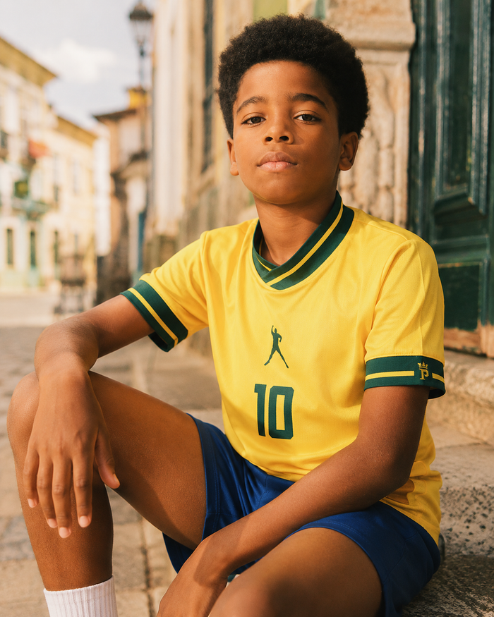 Camiseta Infantil Brasil Pelé 10 | Performance Amarela