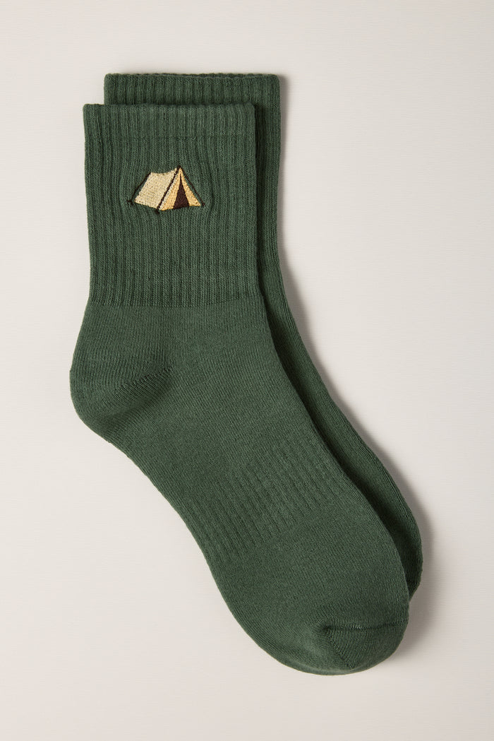 Camping Embroidery Socks - A0270