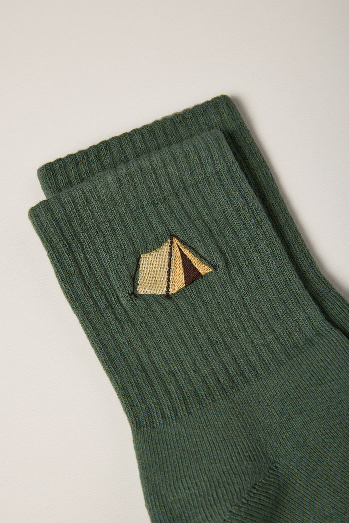 Camping Embroidery Socks - A0270