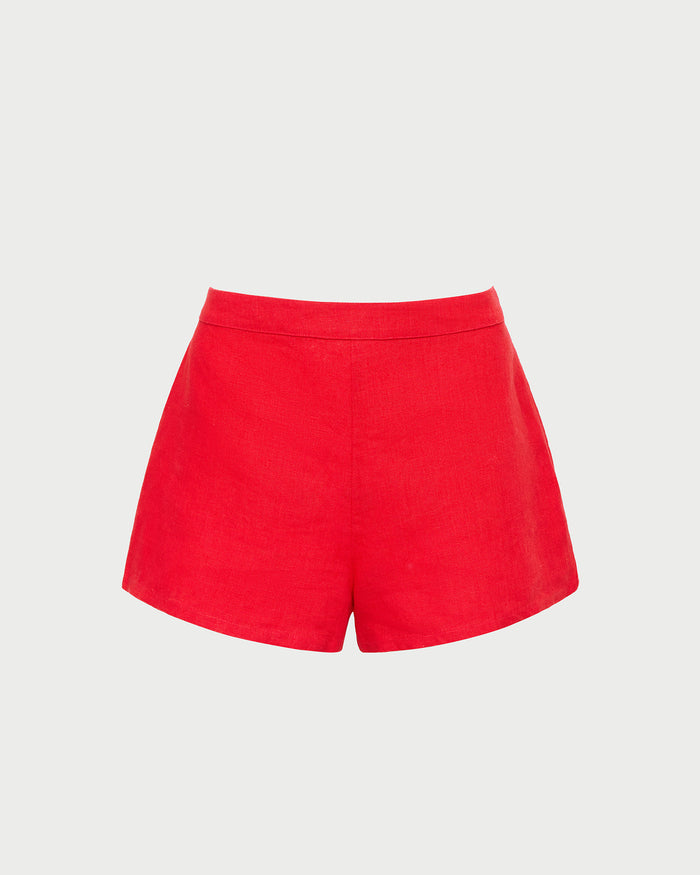 Carissa Short in red linen.