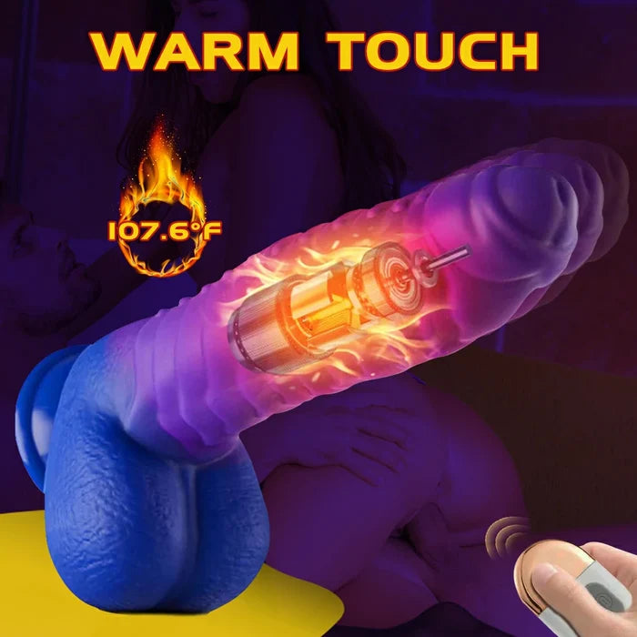 Carl-Caterpillar Intelligent Heating 3 Thrusting 5 Vibrating Monster Dildo 9 Inch