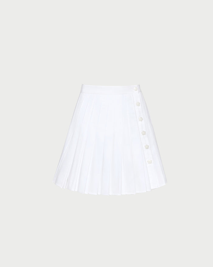 Caroline Mini Skirt in white cotton.
