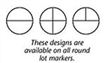 CAST ALUMINUM LOT MARKERS-4" ROUND WITH 3-SPLINE STAKE