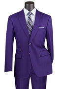 Purple modern fit 2 piece men's windowpane suit