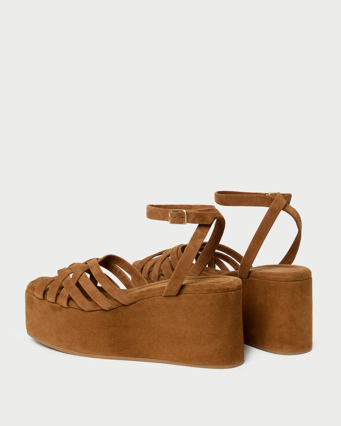 Channing Cacao Suede Platform Sandal