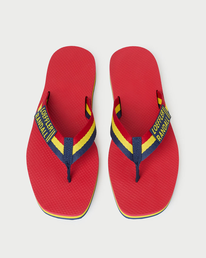 Chase Red/Yellow Flip Flop in red, yellow, and navy foam.