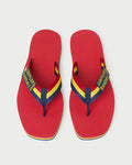 Chase Red/Yellow Flip Flop in red, yellow, and navy foam.