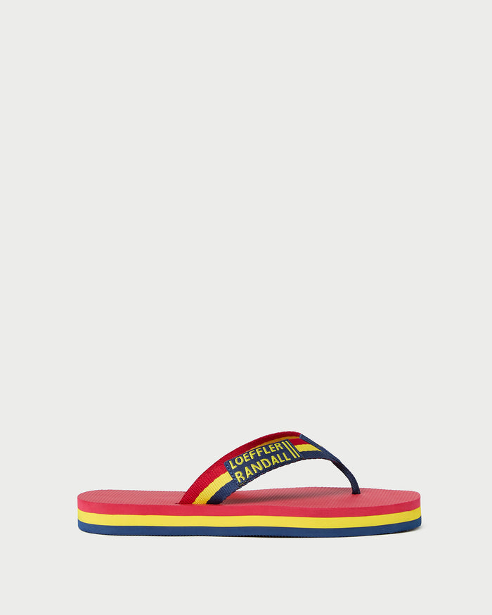 Chase Red/Yellow Flip Flop in red, yellow, and navy foam.