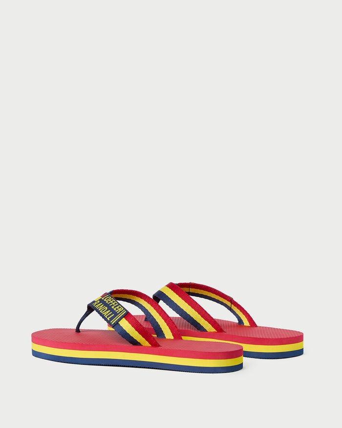 Chase Red/Yellow Flip Flop in red, yellow, and navy foam.