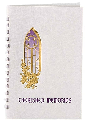 Cherished memories register book used in funeral service operations, from lynch supply