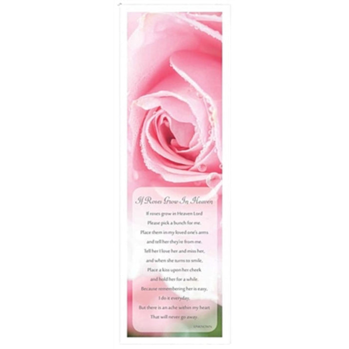 Cherished rose bookmarks used in funeral service operations, from lynch supply