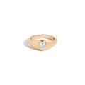 Chunky Lab Grown White Sapphire Oval Ring Vermeil Yellow Gold First