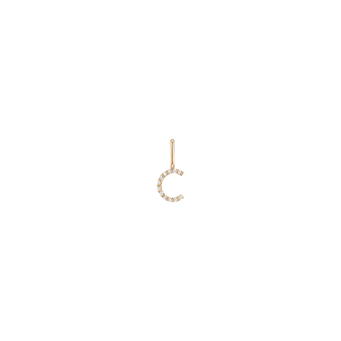 Classic Diamond Letter Pendant 14k 18k Yellow Gold C First