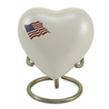 Classic flag keepsake heart-white cremation supplies and equipment product