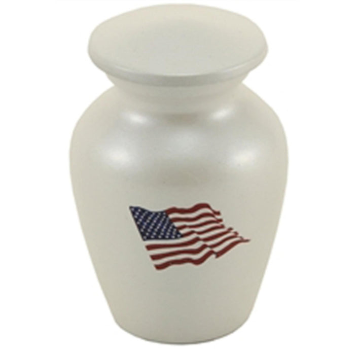 Classic flag keepsake urn-white cremation supplies and equipment product
