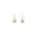 Classic Lab Grown White Sapphire Drop Earrings Vermeil Yellow Gold First