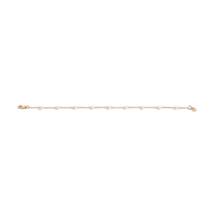 Classic Pearl Station Bracelet Vermeil 14k 18k Yellow Gold 6.5in 7in