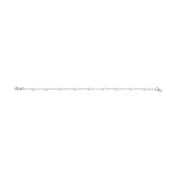Classic Pearl Station Bracelet Vermeil 14k 18k White Gold 6.5in 7in