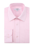Pink men's regular fit cotton dress shirt with convertible cuffs