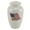Classic veteran flag-white cremation supplies and equipment product