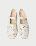 Clover Natural Embroidered Espadrille in natural canvas.