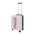 White Coca Cola 22.5" carry-on spinner suitcase rolling luggage by Ful