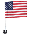 Complete lead car magnetic american flag with 9 1/2" x 17" banner used in funeral service operations, from lynch supply