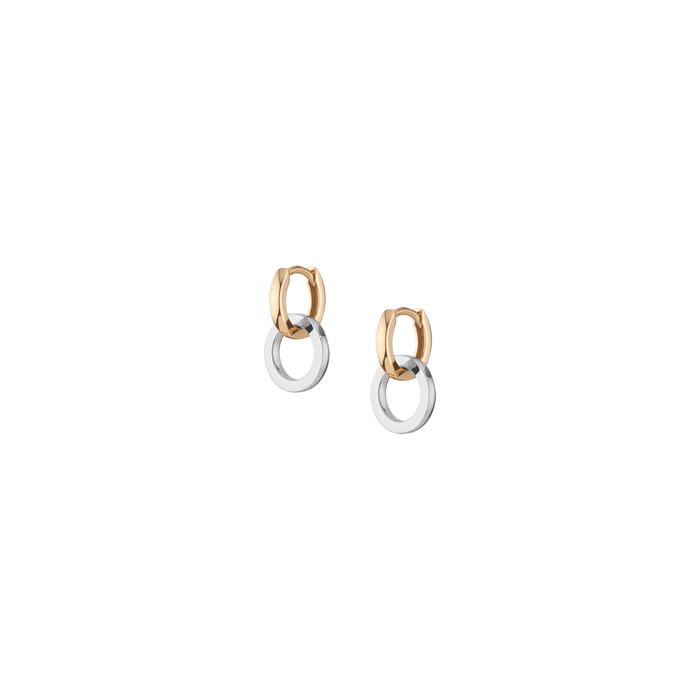 Connection Interlock Earrings Vermeil Yellow Mini Top White Mini Bottom