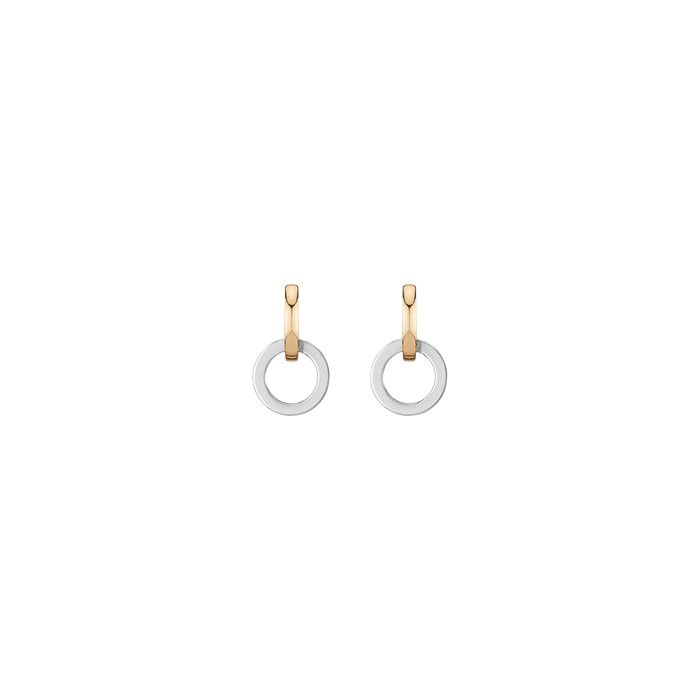 Connection Interlock Earrings Vermeil Yellow Mini Top White Mini Bottom