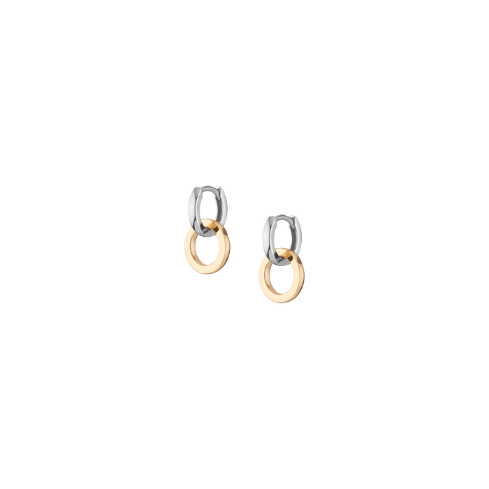 Connection Interlock Earrings Vermeil White Mini Top Yellow Mini Bottom